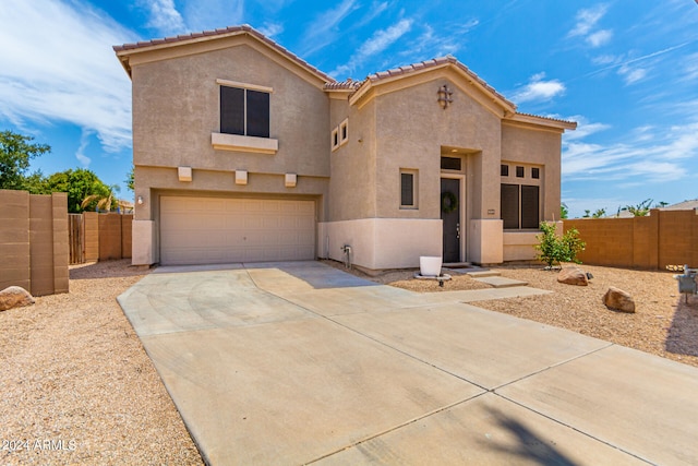 view of front facade featuring a garage