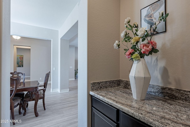 interior space with light hardwood / wood-style flooring