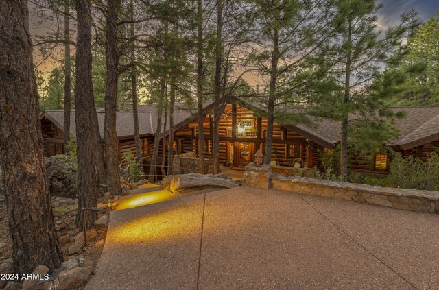 view of log-style house