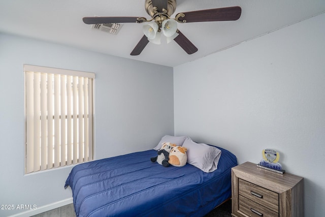 2889 S 161st Dr, Goodyear, AZ 85338 - bedroom with visible vents, baseboards, and a ceiling fan