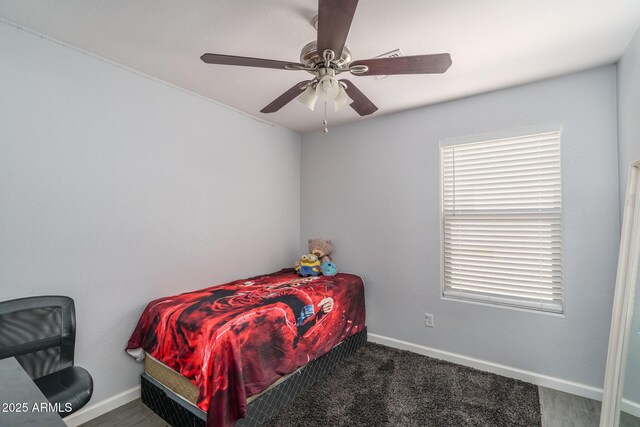 2889 S 161st Dr, Goodyear, AZ 85338 - carpeted bedroom featuring a ceiling fan and baseboards