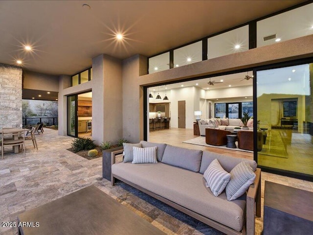 view of patio featuring an outdoor hangout area