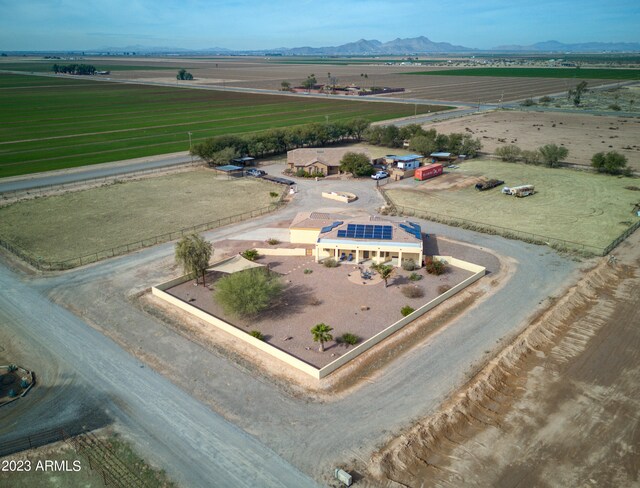 aerial view with a mountain view and a rural view