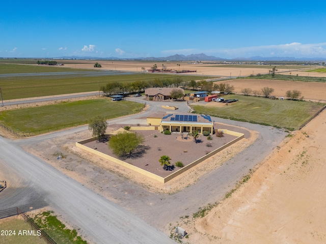 aerial view with a mountain view and a rural view