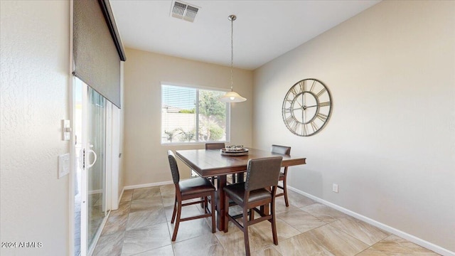 view of dining area