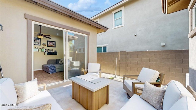 view of patio with an outdoor hangout area