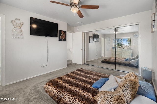 1374 E 10th Pl, Casa Grande, AZ 85122 - carpeted bedroom featuring a closet and ceiling fan