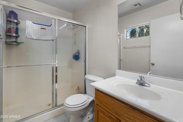 1374 E 10th Pl, Casa Grande, AZ 85122 - bathroom featuring vanity, a shower stall, and tile patterned flooring