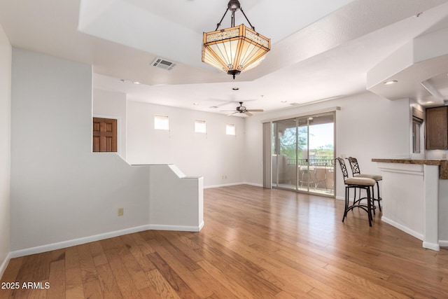 13600 N Fountain Hills Blvd Unit 501, Fountain Hills, AZ 85268 - empty room with light wood finished floors, a ceiling fan, and recessed lighting
