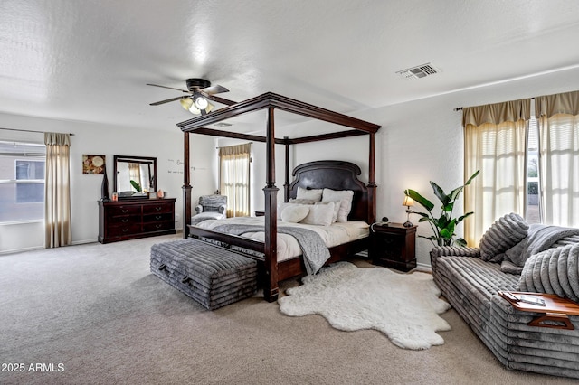 28014 N Jade St, San Tan Valley, AZ 85143 - bedroom featuring carpet flooring, visible vents, and a ceiling fan