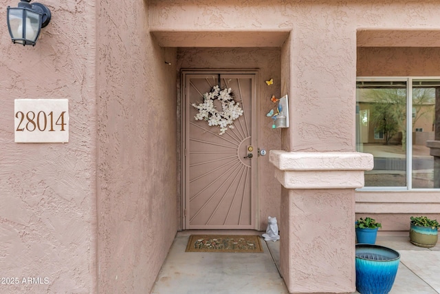 28014 N Jade St, San Tan Valley, AZ 85143 - view of exterior entry featuring stucco siding