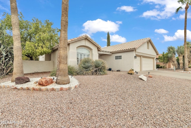 view of front of house with a garage