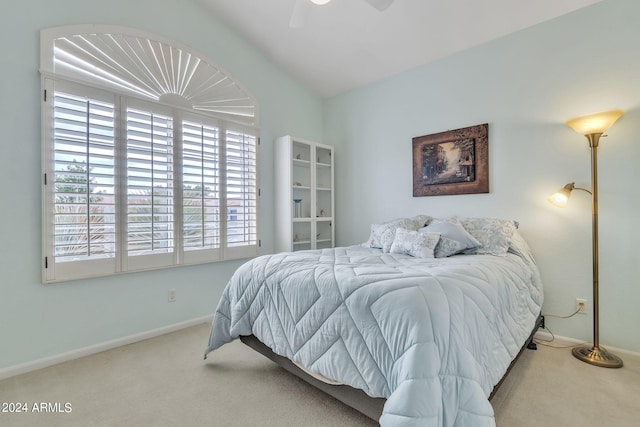 bedroom with carpet and ceiling fan