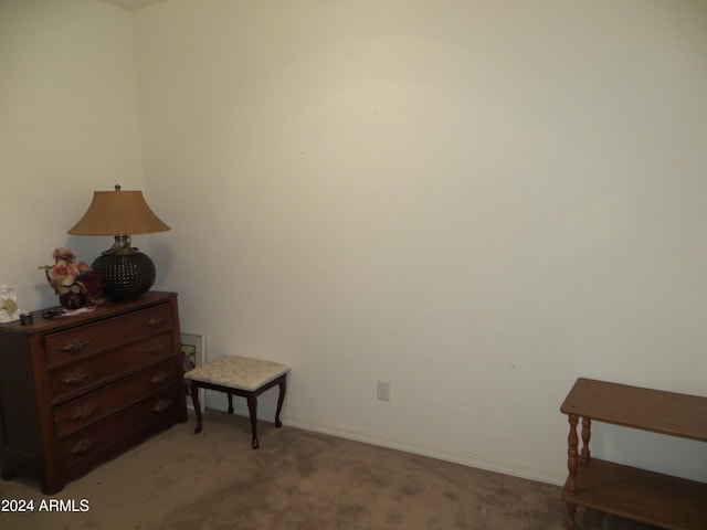 bedroom with light colored carpet