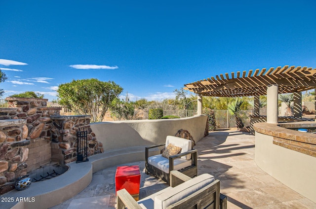 view of patio with a pergola