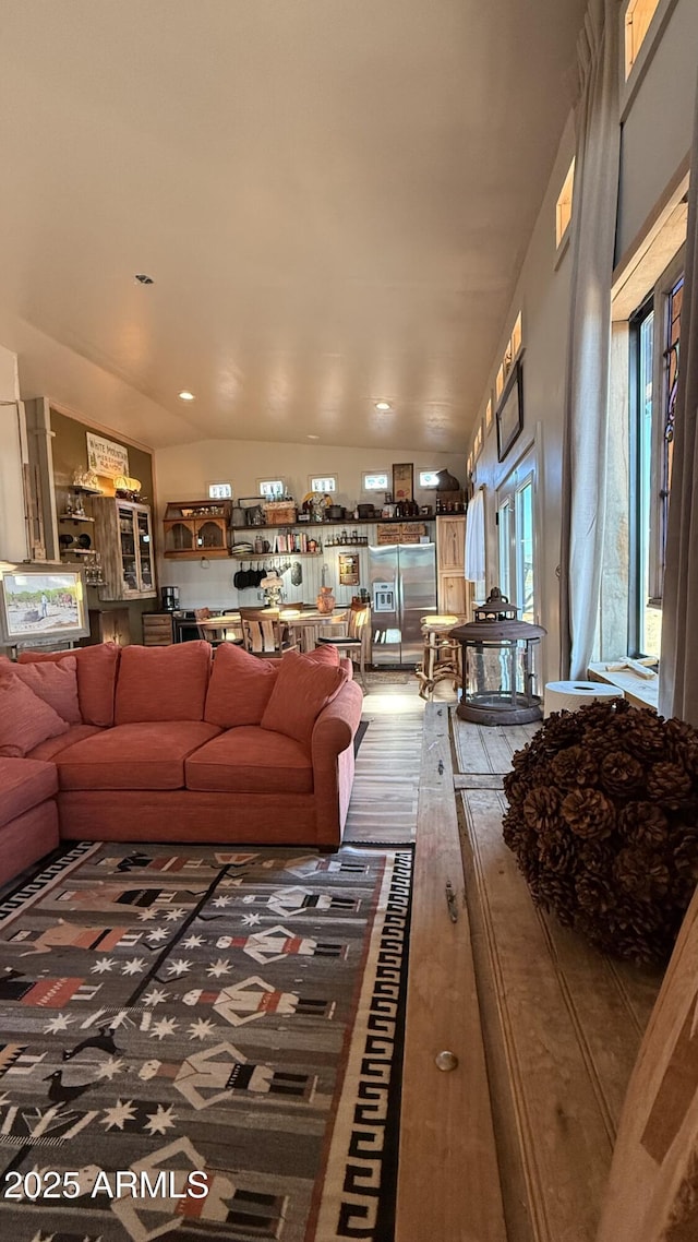 living room with wood finished floors