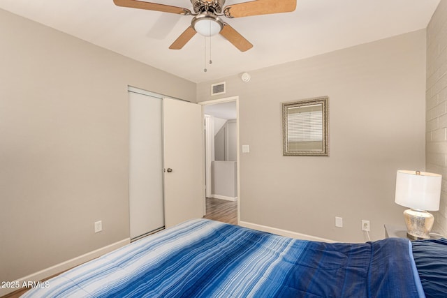 8532 E Portland St, Scottsdale, AZ 85257 - bedroom with a ceiling fan and a closet