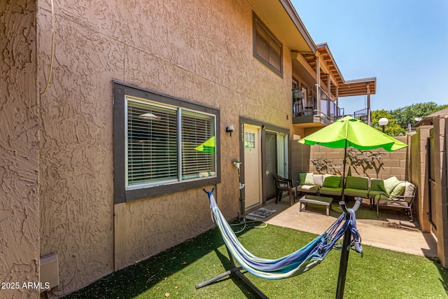 8532 E Portland St, Scottsdale, AZ 85257 - view of yard featuring a balcony, outdoor lounge area, and a patio