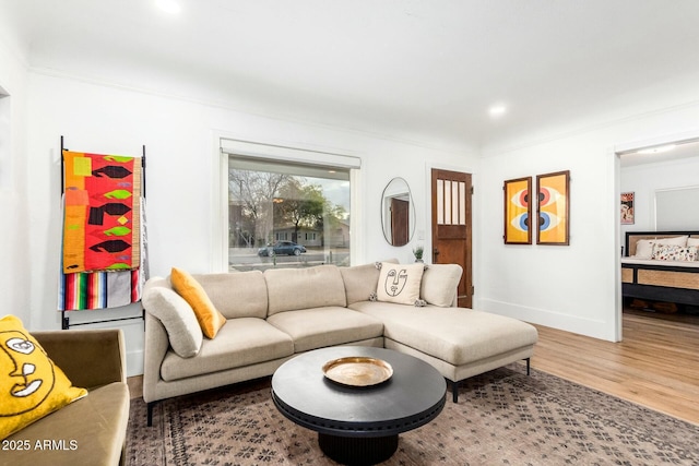 living room featuring hardwood / wood-style flooring