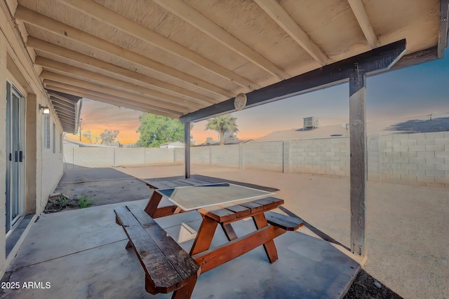 view of patio with a fenced backyard