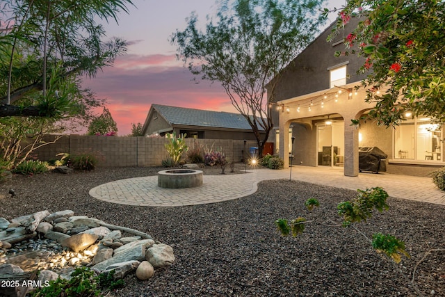 2149 E Aire Libre Ave, Phoenix, AZ 85022 - fenced backyard with a fire pit and a patio