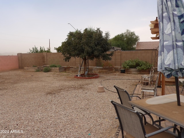 view of yard with a patio area