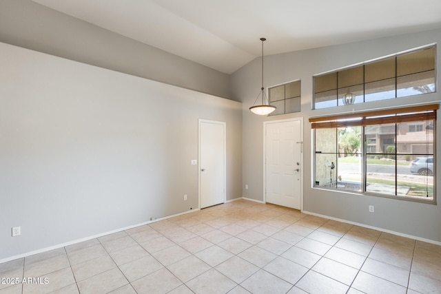 1037 E Baylor Ln, Gilbert, AZ 85296 - empty room featuring high vaulted ceiling and light tile patterned flooring