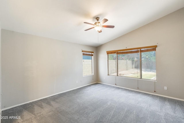 1037 E Baylor Ln, Gilbert, AZ 85296 - carpeted spare room with a ceiling fan and lofted ceiling