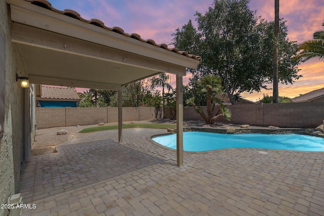 1037 E Baylor Ln, Gilbert, AZ 85296 - view of swimming pool with a patio and a fenced backyard