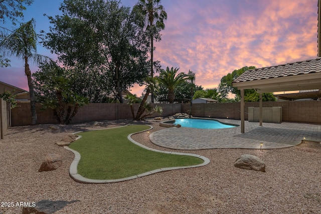 1037 E Baylor Ln, Gilbert, AZ 85296 - view of pool with a patio, a fenced backyard, and a gazebo