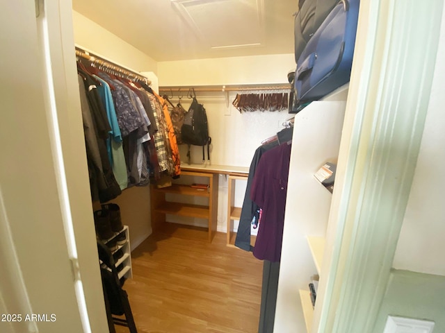 4805 E Kachina Trl Unit 25, Phoenix, AZ 85044 - spacious closet featuring attic access and wood finished floors