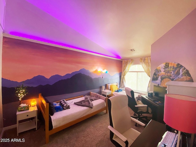 4805 E Kachina Trl Unit 25, Phoenix, AZ 85044 - bedroom with lofted ceiling and carpet