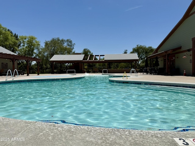 pool with a pergola