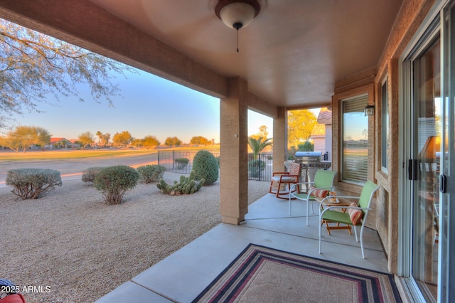 view of patio featuring grilling area