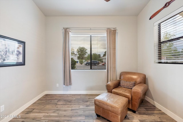 sitting room featuring light wood-type flooring