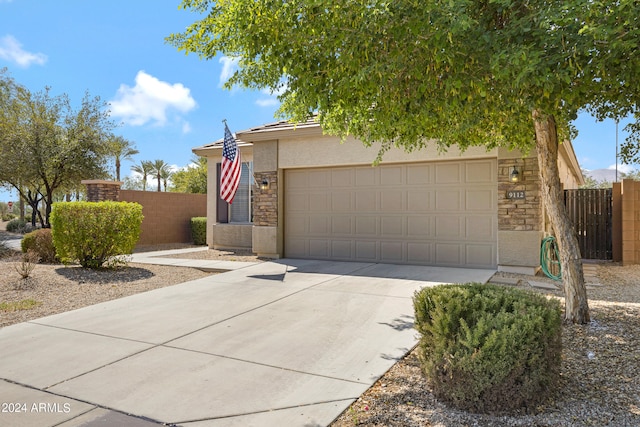 view of front of property featuring a garage