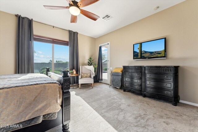 27308 N 56th Dr, Phoenix, AZ 85083 - carpeted bedroom with ceiling fan, lofted ceiling, and baseboards
