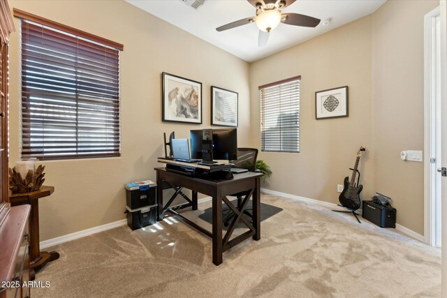 27308 N 56th Dr, Phoenix, AZ 85083 - carpeted office space featuring ceiling fan and baseboards