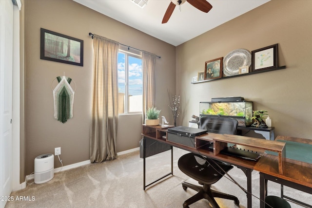 27308 N 56th Dr, Phoenix, AZ 85083 - office featuring ceiling fan, light colored carpet, and baseboards
