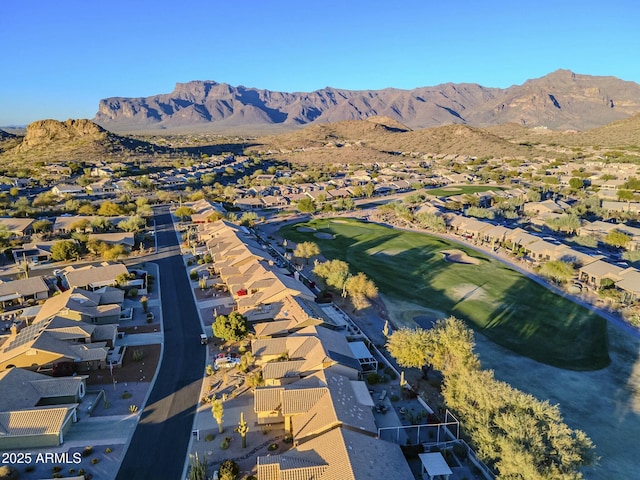 aerial view with a mountain view