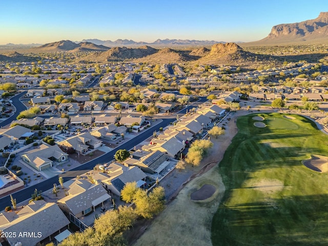 drone / aerial view with a mountain view