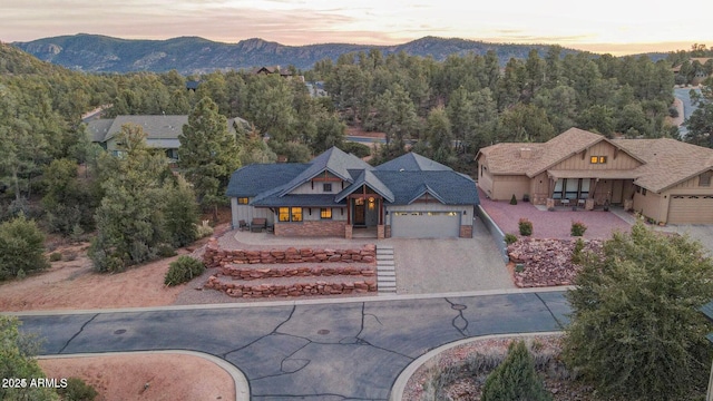 exterior space with a mountain view