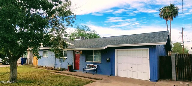 exterior space featuring a garage