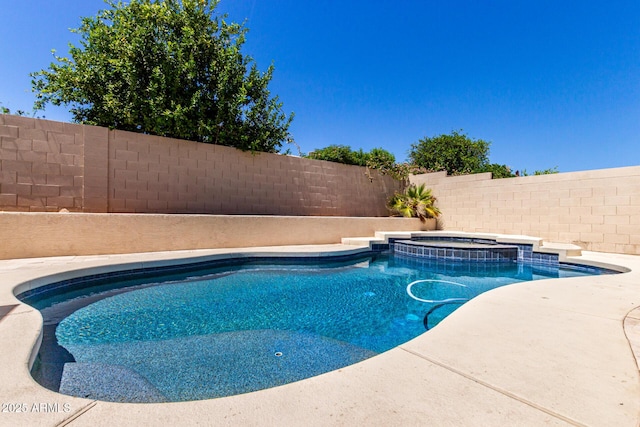 8500 W Saint John Rd, Peoria, AZ 85382 - view of swimming pool with a fenced backyard and a pool with connected hot tub