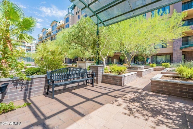 view of home's community with a pergola