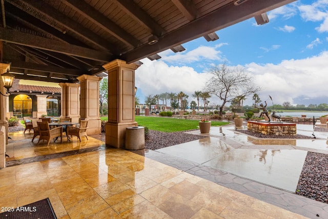 view of patio with outdoor dining space