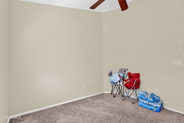 2738 E Silversmith Trl, San Tan Valley, AZ 85143 - recreation room with carpet floors, ceiling fan, and baseboards