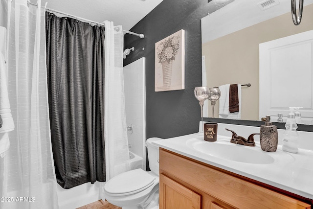 2738 E Silversmith Trl, San Tan Valley, AZ 85143 - bathroom with toilet, vanity, and shower / tub combo