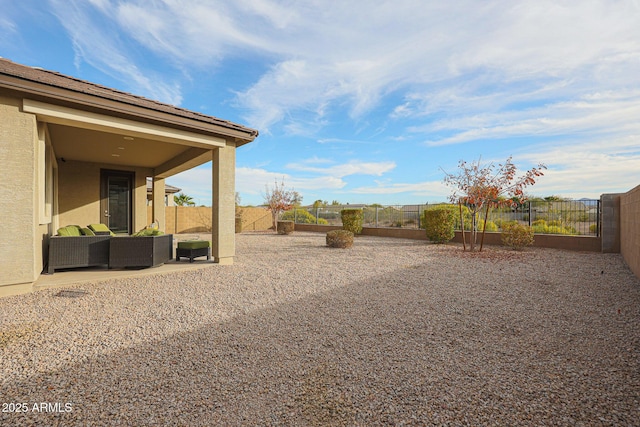 view of yard with a patio area