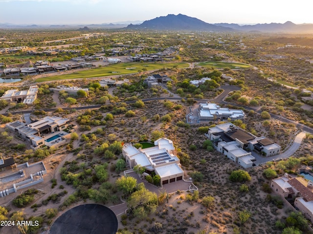 bird's eye view with a mountain view